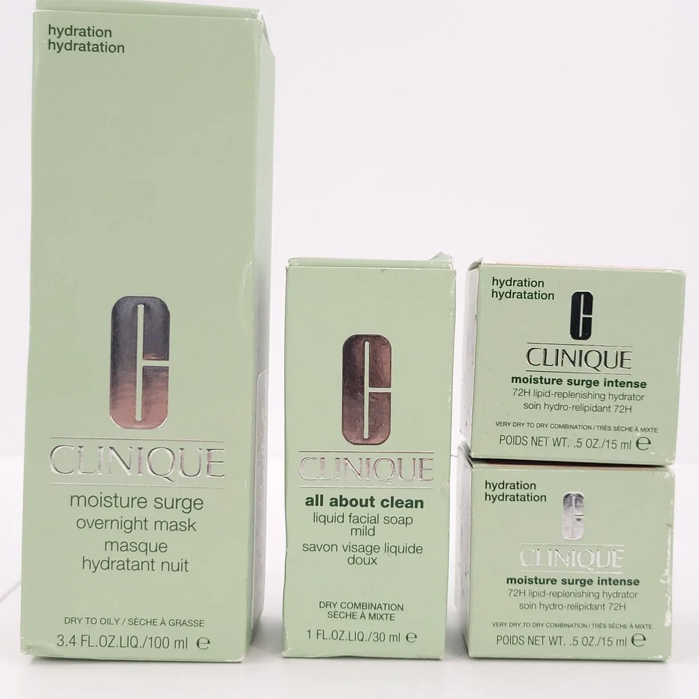 Clinique Moisture Surge Mask Hydrator‎ Facial Soap Makeup Remover Lot of 5 NEW